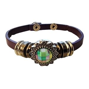 2FOR$30 - Adjustable Interchangeable Charm Purple Bracelet W/Green Charm